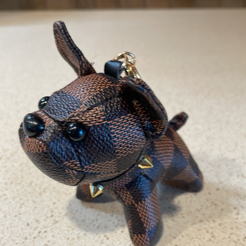 NEW LUX Inspired Vegan Leather Frenchie Dog Bag Charm/Key Chain - Picture 6 of 7
